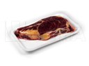 Ambalare carne proaspata in caserole din polistiren expandat in traysealing, tip skin