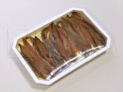 Ambalare anchoa in caserole rigide in MAP in tray sealing